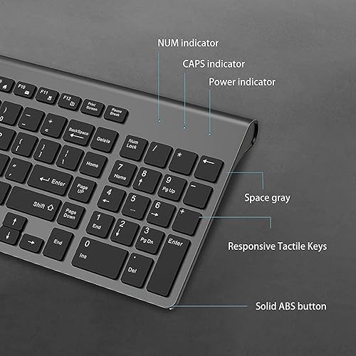 Miniatura 3 de J JOYACCESS - Combo de teclado inalámbrico y mouse ergonómico, 2.4G, mouse inalámbrico ergonómico para PC, Windows, laptop, escritorio, Chromebook,