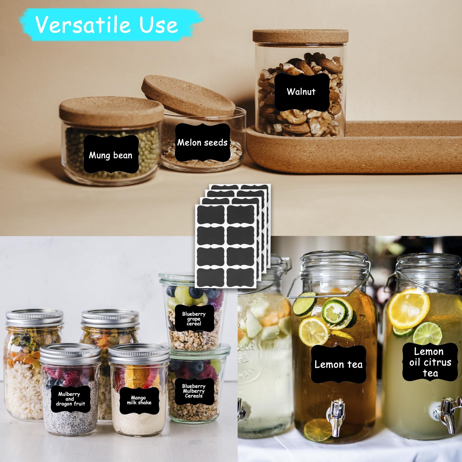 Paquete de 20 mini pizarras de madera, etiquetas de alimentos, tarjetas de lugar, pizarra pequeña para fiesta, bufé, mesa, pizarra, boda, panadería, con 12 fabricantes y calcomanías de pizarra