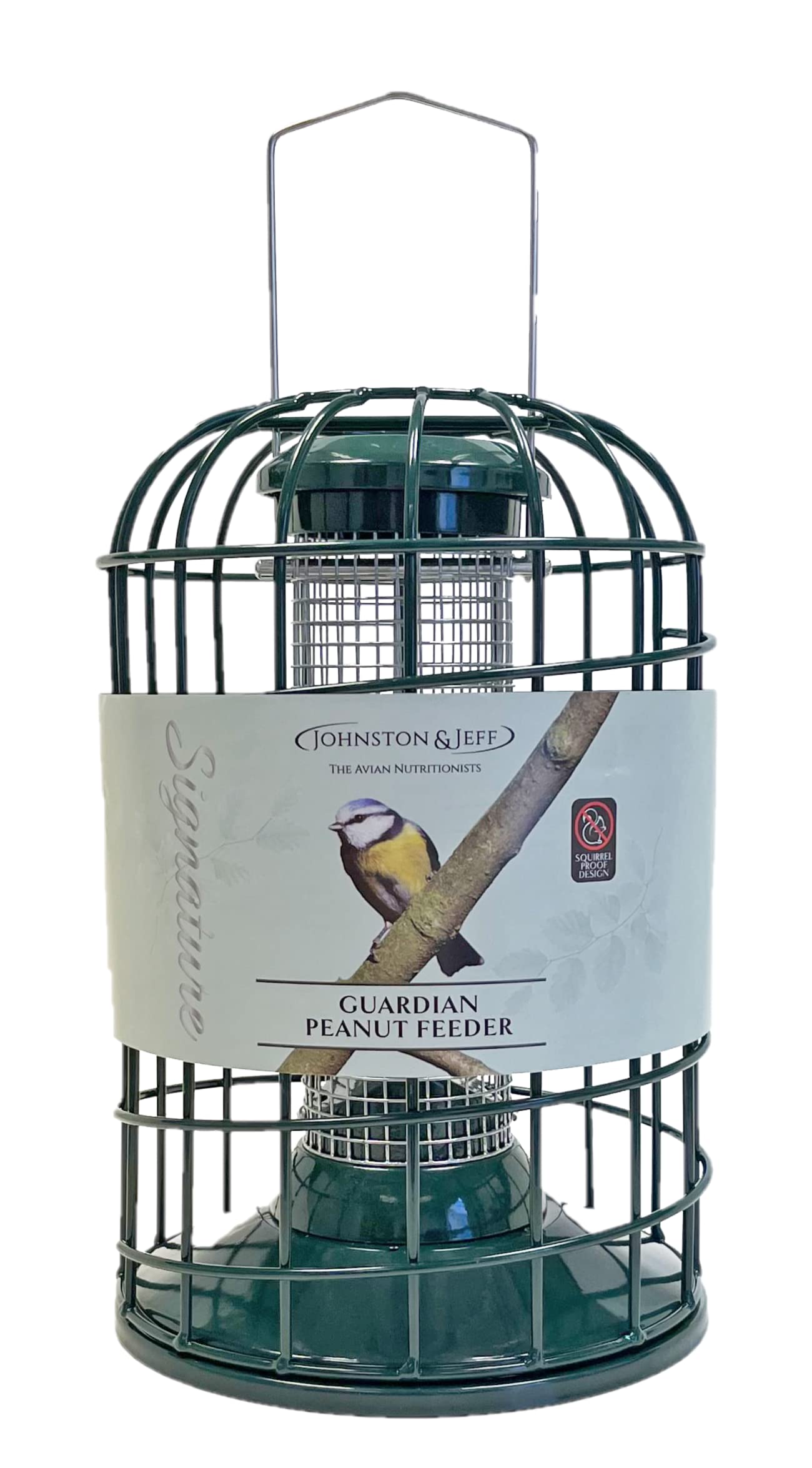 Johnston & Jeff Squirrel Proof Metal Peanut Feeder For Wild Birds With Removable Steel Cage