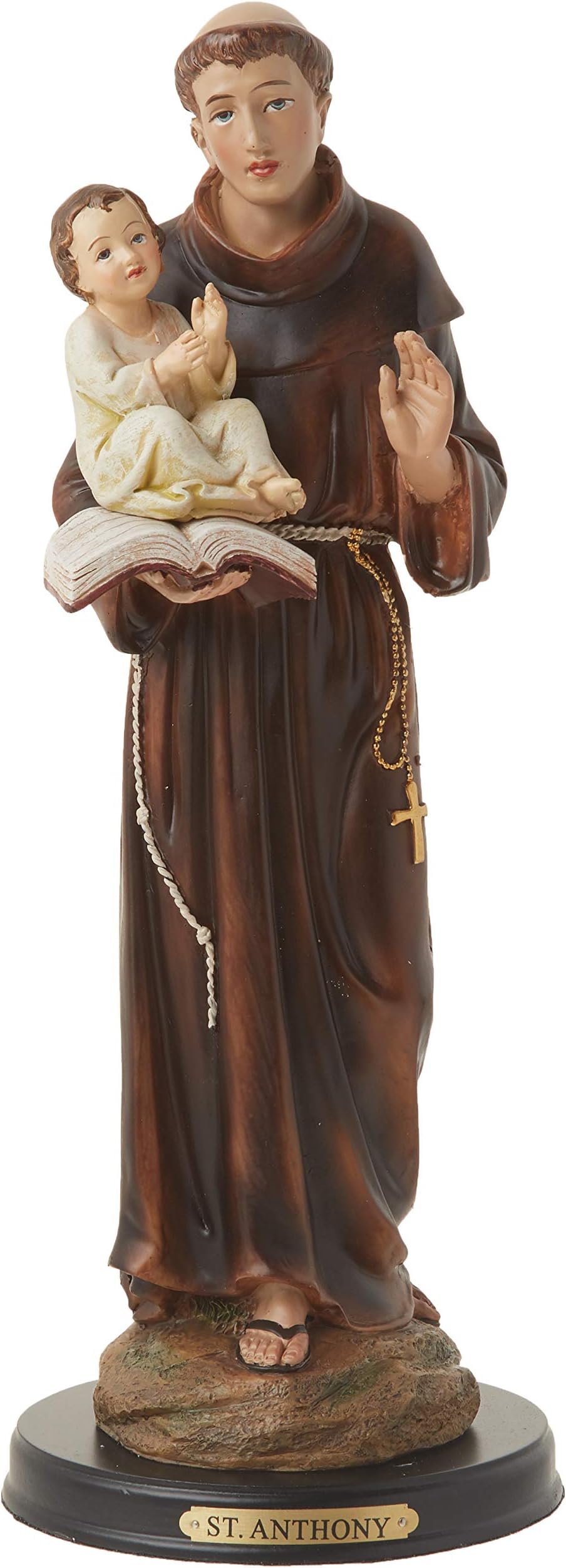 George S. Chen Imports Saint Anthony Holy Figurine Religious Statue Decor, 12"