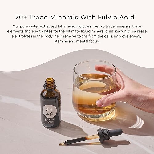 Miniatura 3 de Gotas de electrolitos orgánicos con ácido fúlvico, minerales líquidos alcalinos de 2 onzas para agua, apoya la salud intestinal, energía,