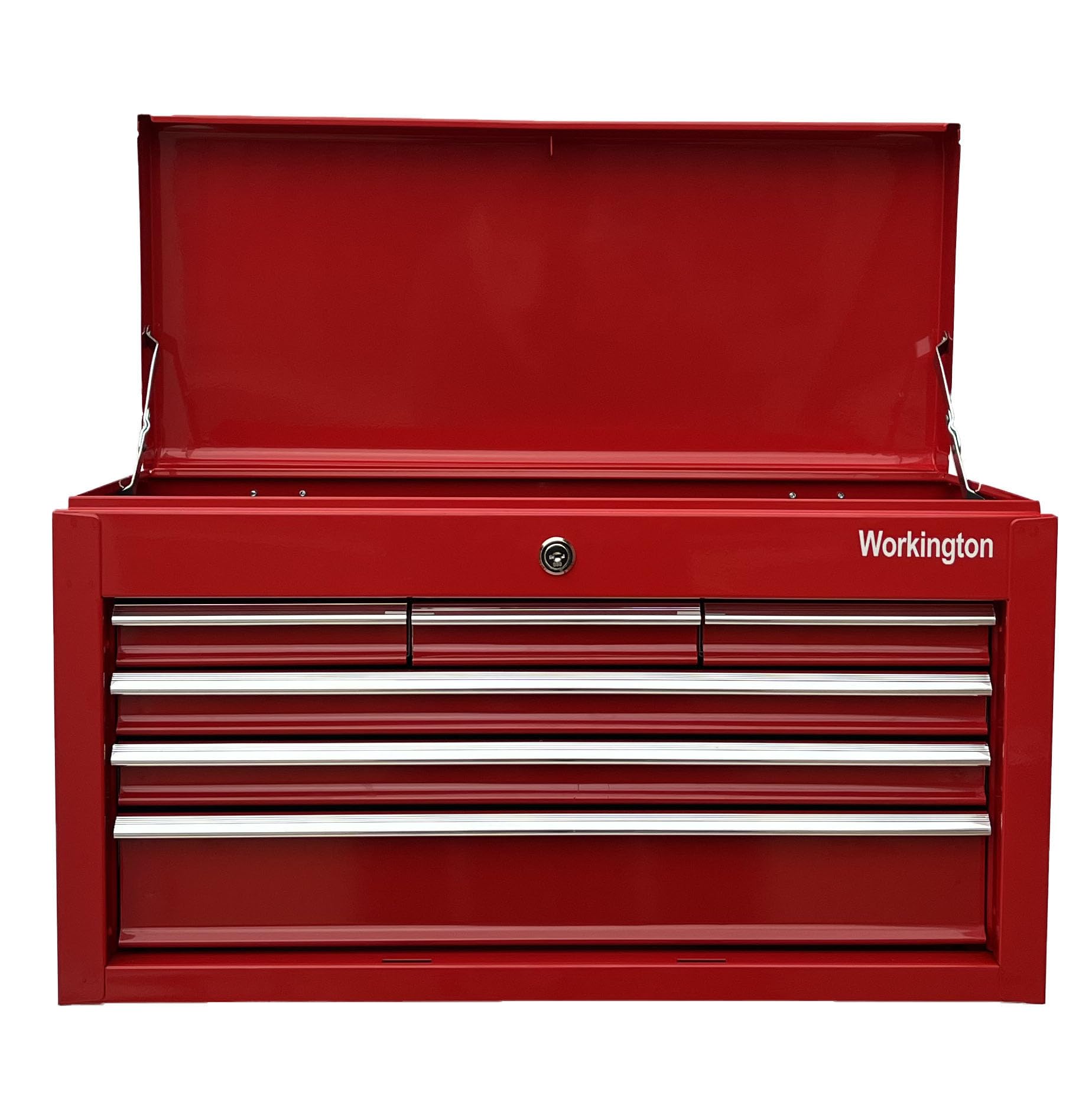 Workington Tragbarer Werkzeugkasten aus Metall mit 6 Schubladen, 61 cm, 6 Schubladen, Werkzeugschrank mit Kugellager-Schubladenschienen, Werkzeugaufbewahrungsbox, Organizer 4005, Rot
