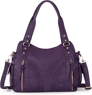 Washed Leather Hobo Bags for Women Roomy Handbags with Crossbody Strap