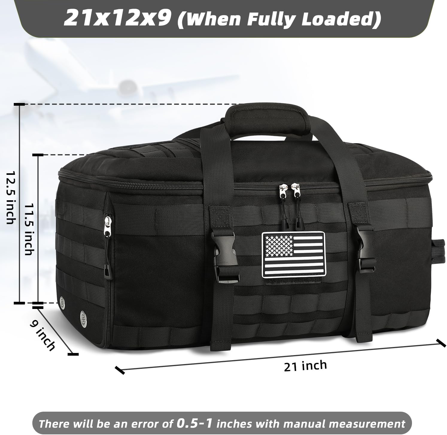 ETRONIK Gym Bags for Men Women, Carry On Luggage 22x14x9 Airline Approved, Tactical Duffle Bag with Shoe Compartment, 3 in 1 Carry on Travel Backpack with Wet Pocket, Weekender Overnight Bag, Black - Image 6