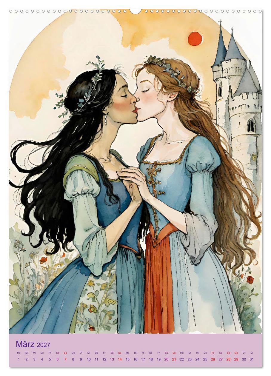 Frauen lieben Frauen (hochwertiger Premium Wandkalender 2027 DIN A2 hoch), Kunstdruck in Hochglanz: Über die Liebe: Frauen lassen ihre Herzen sprechen