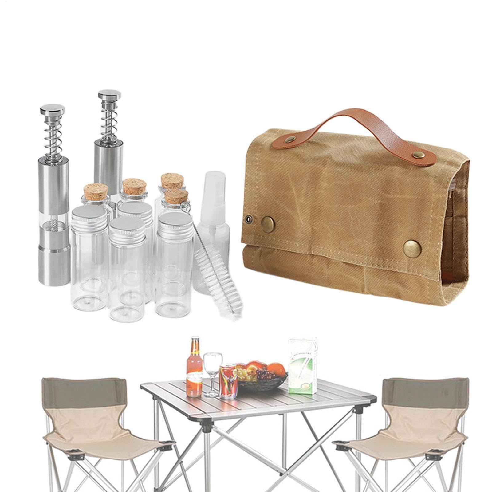 Kit per spezie da viaggio, organizer compatto per condimenti