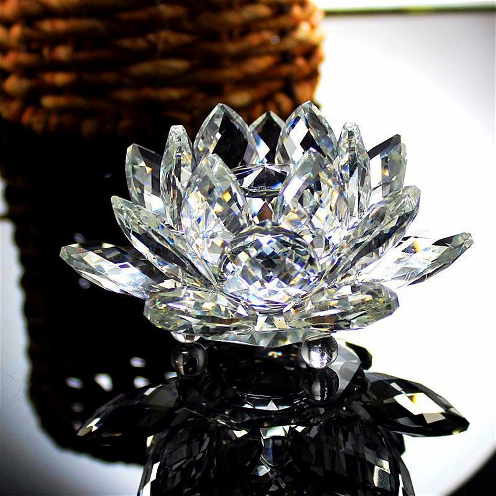 TYGJB Fine Quartz CrystalBesot Lotus Flower Natural Stones and Minerals Feng Shui Sphere Crystals Flowers for Wedding Souvenirs (White) - Image 3