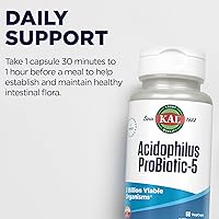 Vista 4 de KAL Acidophilus Tabletas, probiótico-5 cápsulas, 3 bilis, 60