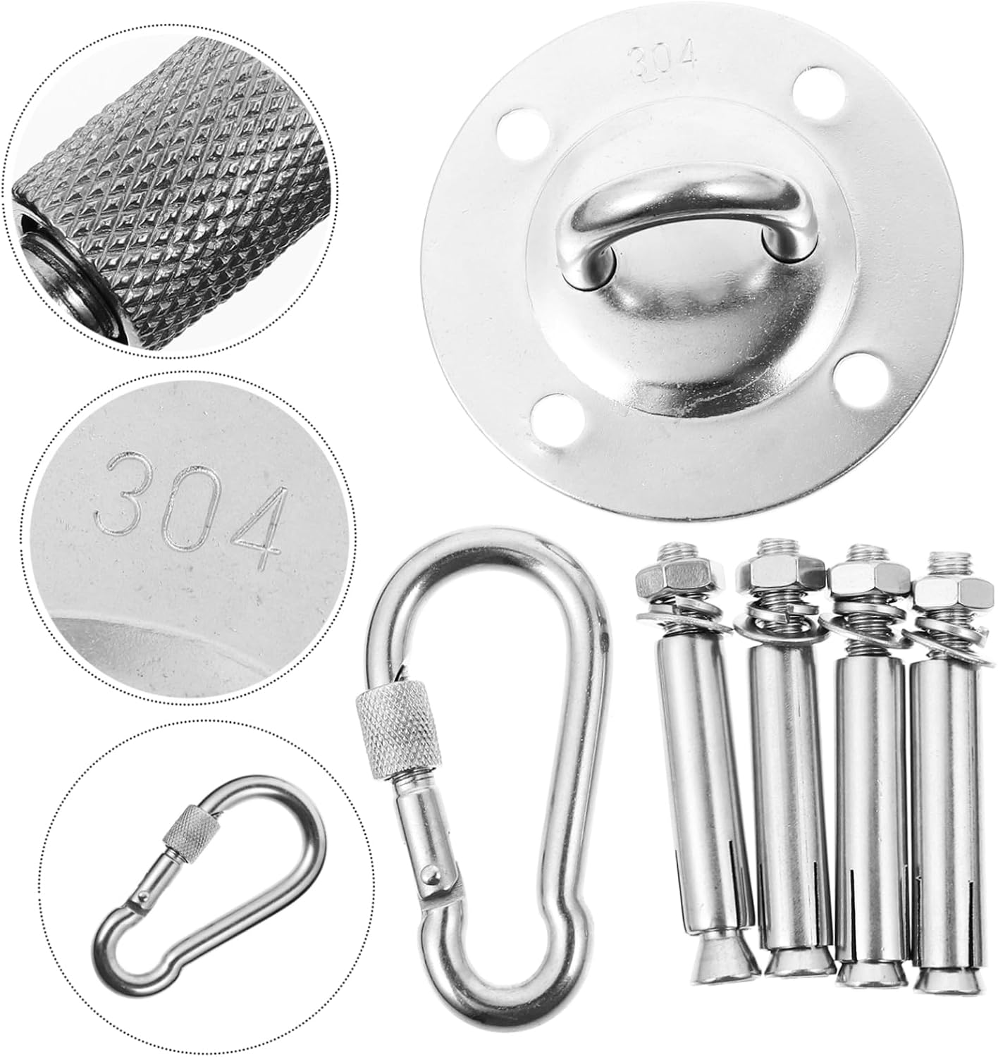 TOYANDONA Yoga Anchor Stainless Steel Home Fitness Anchor Screw Mount Yoga Steel