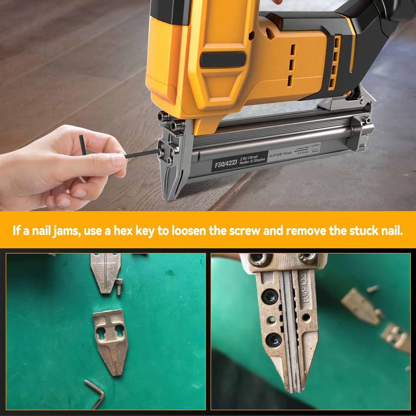 Chiodatrice Brad senza fili per batteria Dewalt 20 V Max, pinzatrice a batteria 18 GA, cucitrice elettrica 2 in 1 con 1000 chiodi e 1000 punti metallici per la lavorazione del legno (solo strumento)