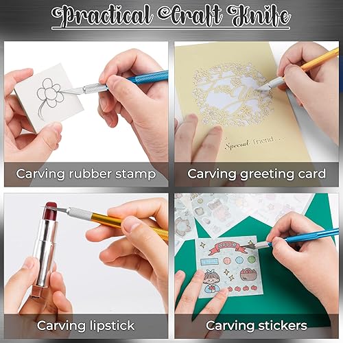 Vista 40 de DIYSELF Paquete de 2 cuchillos Exacto para manualidades, cuchillo de precisión Exacto, cuchillo de pasatiempo para modelos, cuchillo de manualidades