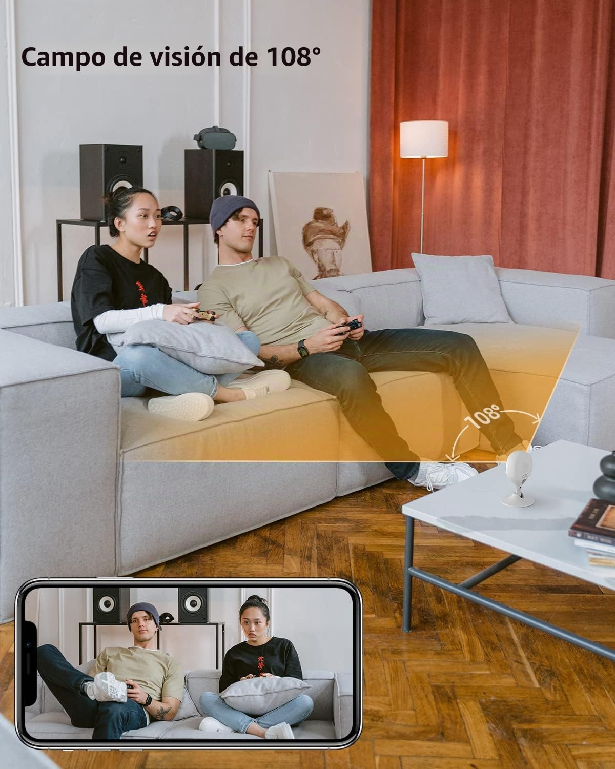 Imou Camara Vigilancia WiFi Interior 2K(3MP) con Detección de Movimiento Humano, Cámara IP WiFi, Visión Nocturna, óptima para Vigilar Bebés y Mascotas Perros, Compatible con Alexa