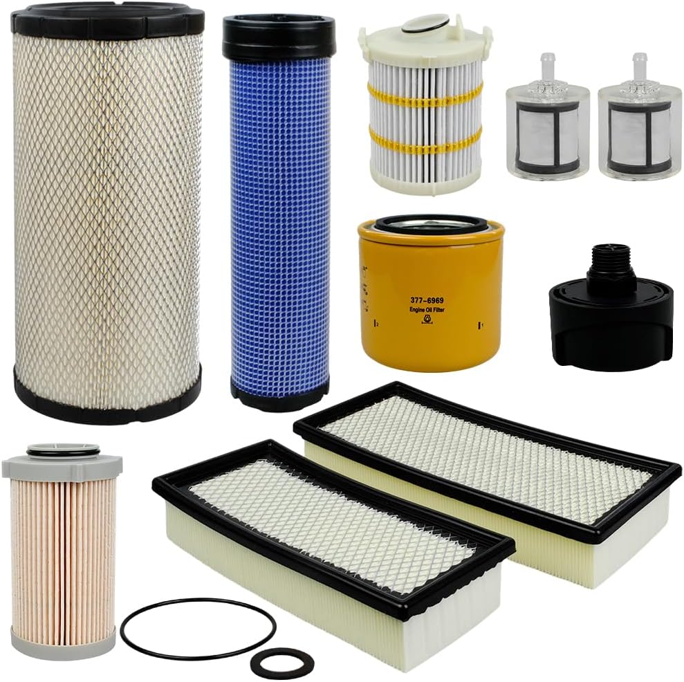 377-6969 1000 Hours Maintenance Filter Kit 258-2829 265-6619 265-6618 421-5479 416-5884 3635819 110-6326 1106331 Compatible with CAT 236D 242D 246D 259D 279D 289D 299D 299D2 272D 272D2 257D 262D