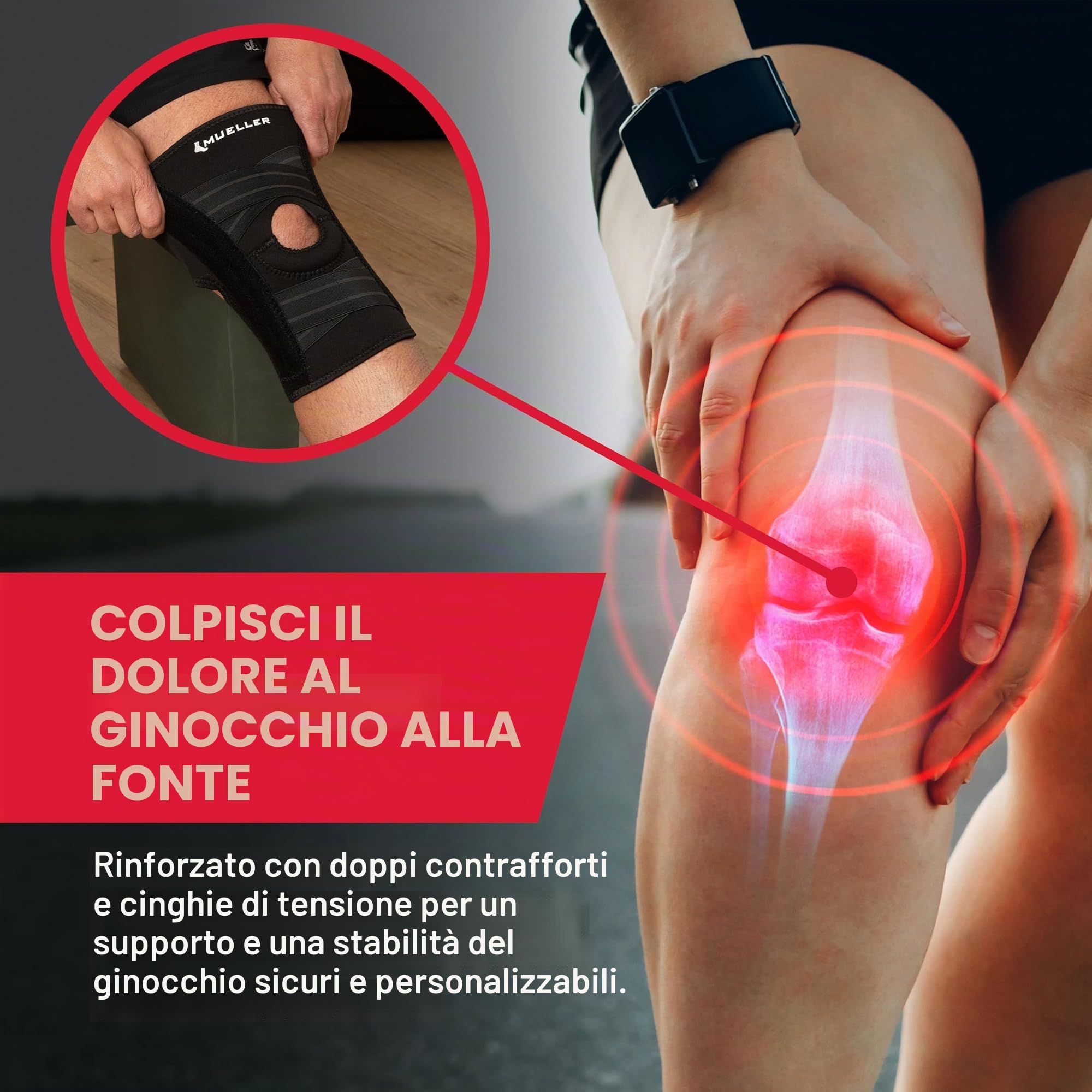 Mueller - Stabilizzatore per ginocchio con regolazione automatica