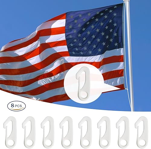 Miniatura 7 de NQ Ganchos de nailon duradero para asta de bandera, accesorio para mástil de bandera  Fija ganchos de banderas a la cuerda del patio y abrocha la