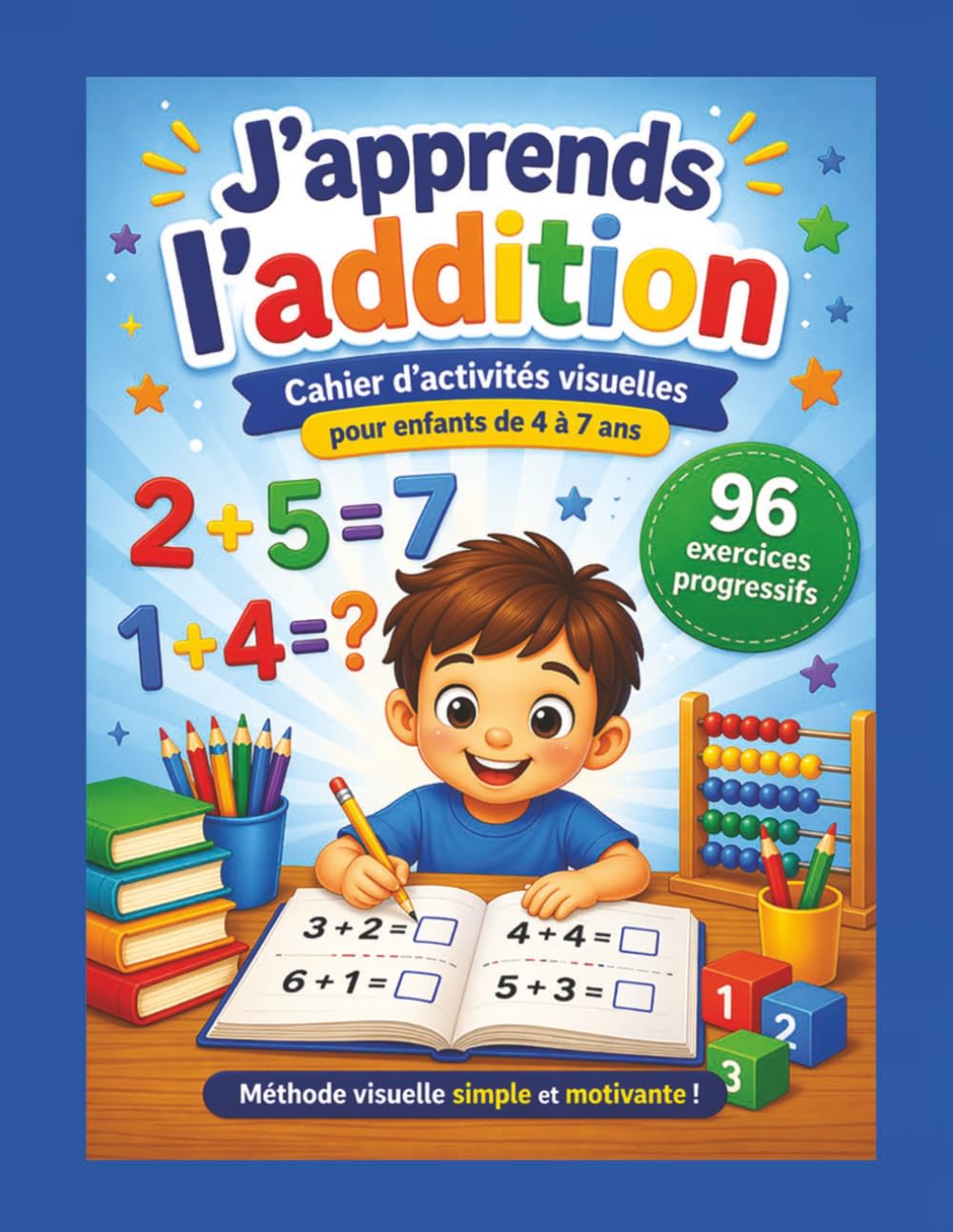 J’apprends l’addition.: Cahier d’activités visuelles pour enfants de 4 à 7 ans.