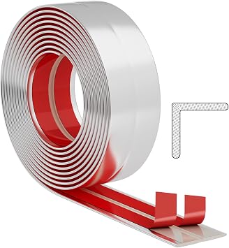 26 Feet Flexible Corner Protector Trim Molding 1.6 in Width Peel and Stick Molding 90 Inside & Outside Corner Guards Trim for Tile and Wall Edges Gaps, Furniture and Wall Repair-Silver