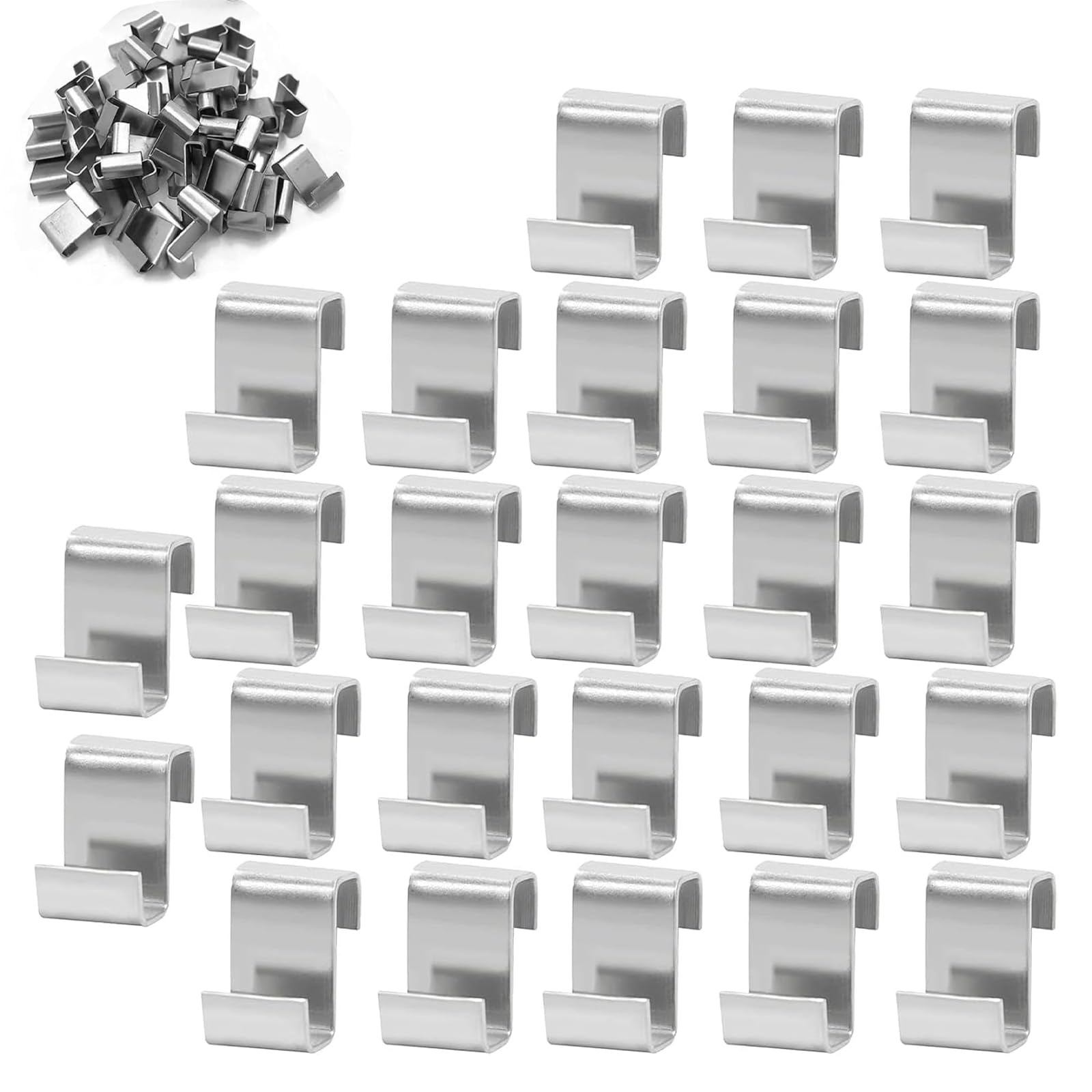 100Pcs Z Clips for Greenhouse Glass Panes Greenhouse Clips for Glass Stainless Steel Greenhouse Z Clips Greenhouse Window Clips Glass Pane Fixings Clips for Greenhouse Glass Replacement Accessorie