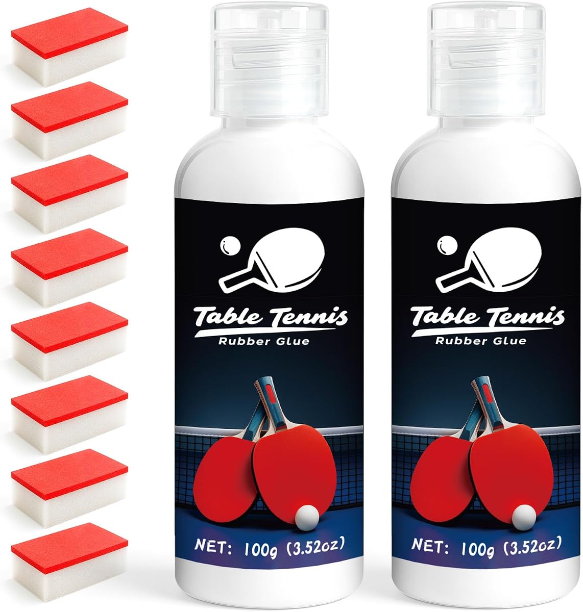 200ml Table Tennis Glue, Ping Pong Paddle Adhesive for Rubber | Quick Dry Table Tennis Glue with Sponge, Strong Bond for Rubber Replacement, DIY Paddle Assembly, Maintain Paddle Performance