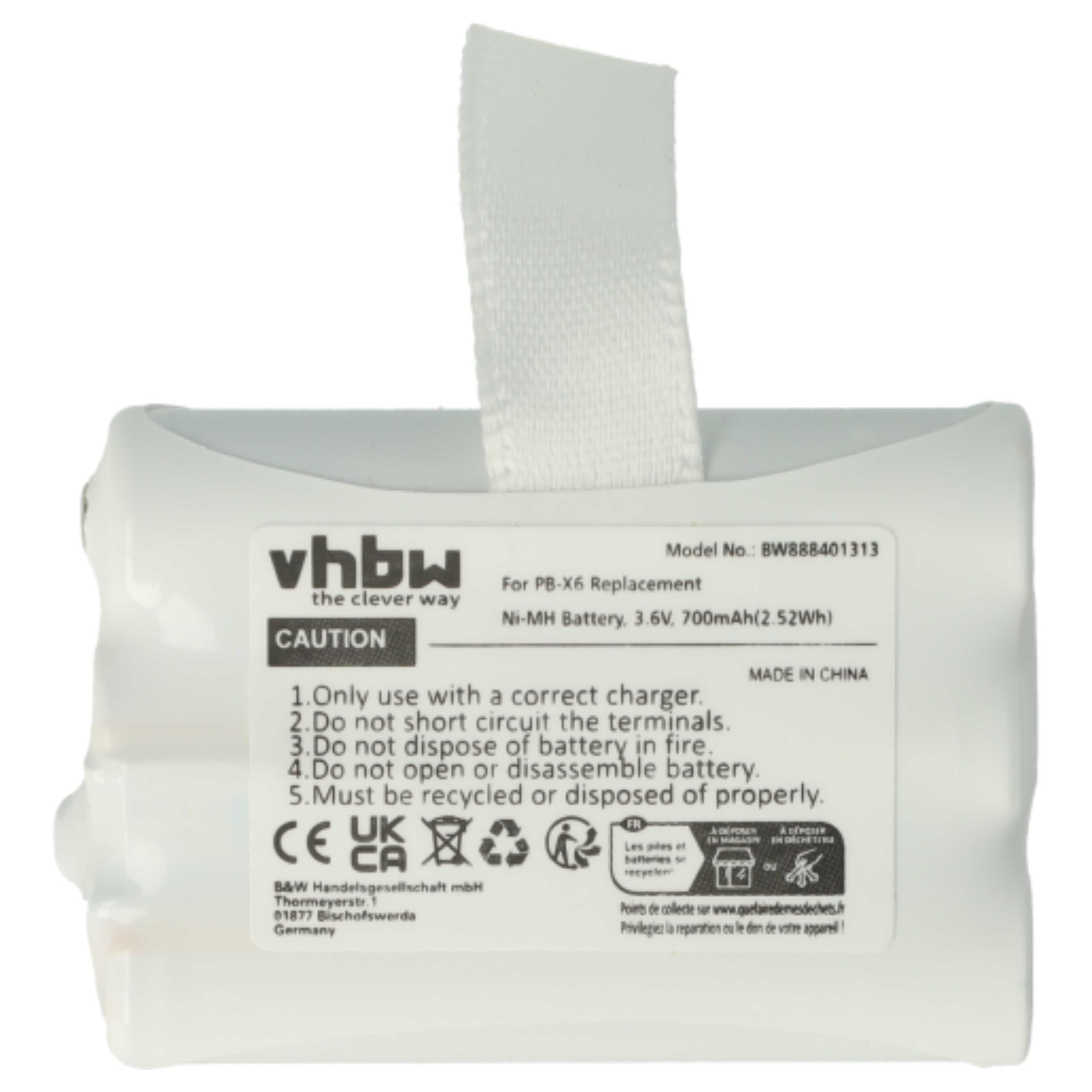 vhbw 2 x bateria Midland PB-X6 do radia (700 mAh, 3,6 V, NiMH)