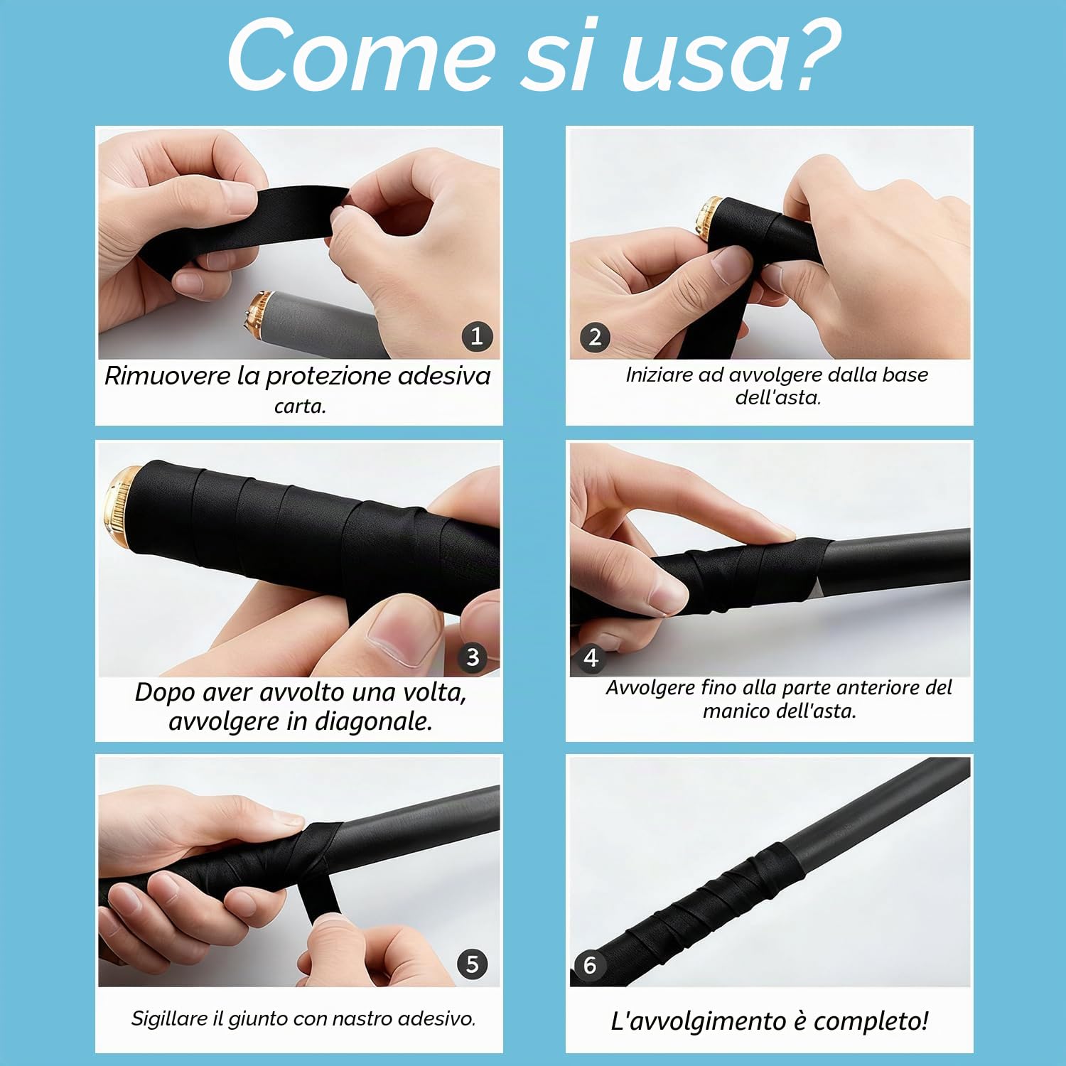 4 Pezzi Nastro Grip per Racchetta, per Padel, Tennis, Badminton. con Assorbente Antiscivolo Asciugatura Rapida sopra - Nero