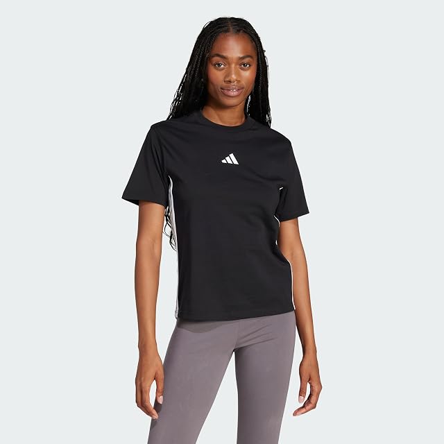 adidas Women Essentials Maglietta in Cotone a 3 Strisce