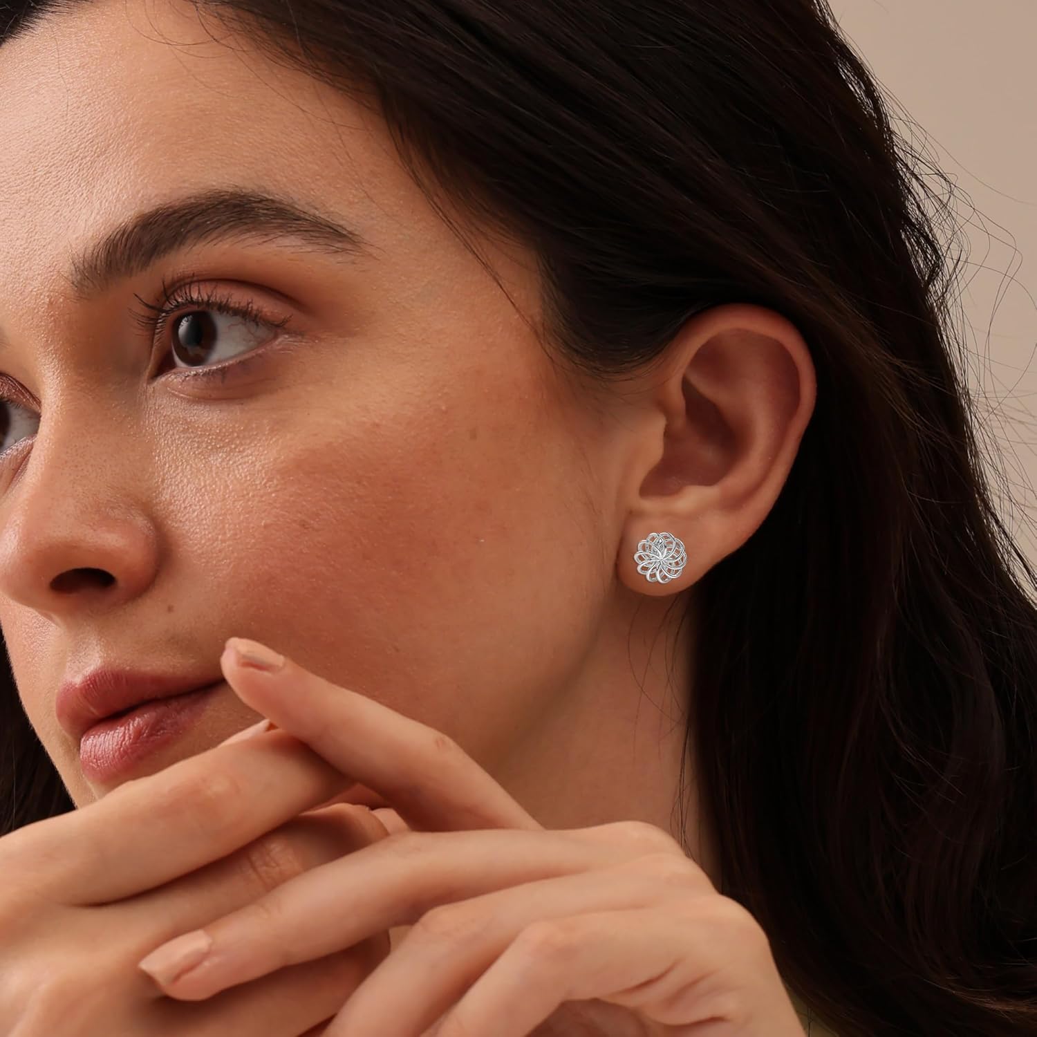 LeCalla 925 Sterling Silver Stud Earrings | Flower Love-Knot Earrings Lightweight Italian Design Stud Earring for Women - Image 4