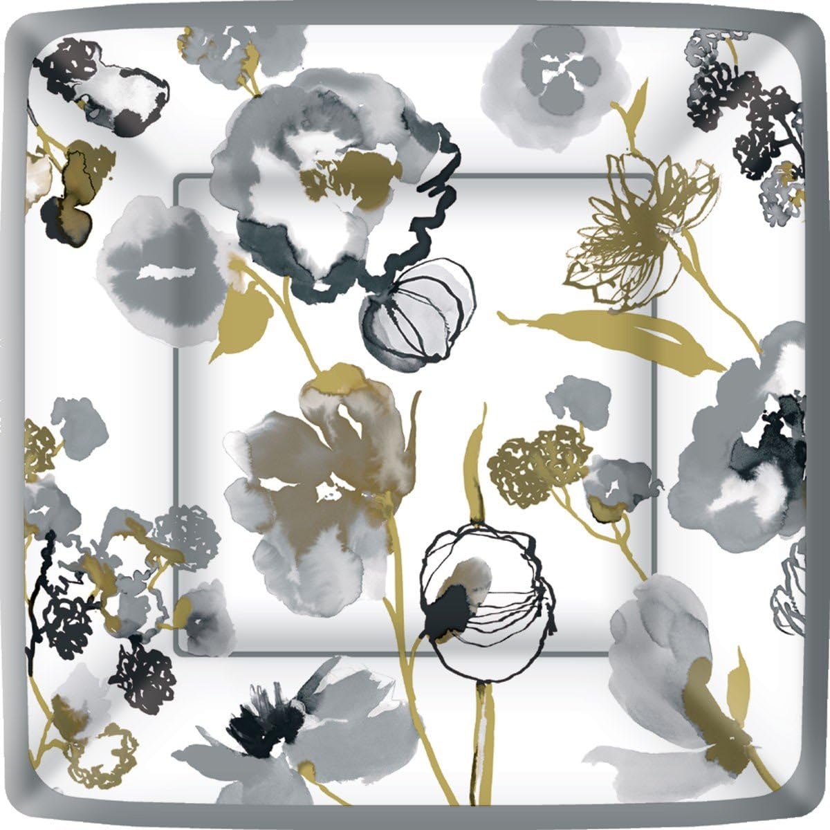 Ideal Home Range8 Count Boston International Square Paper Dinner Plates, Ariella
