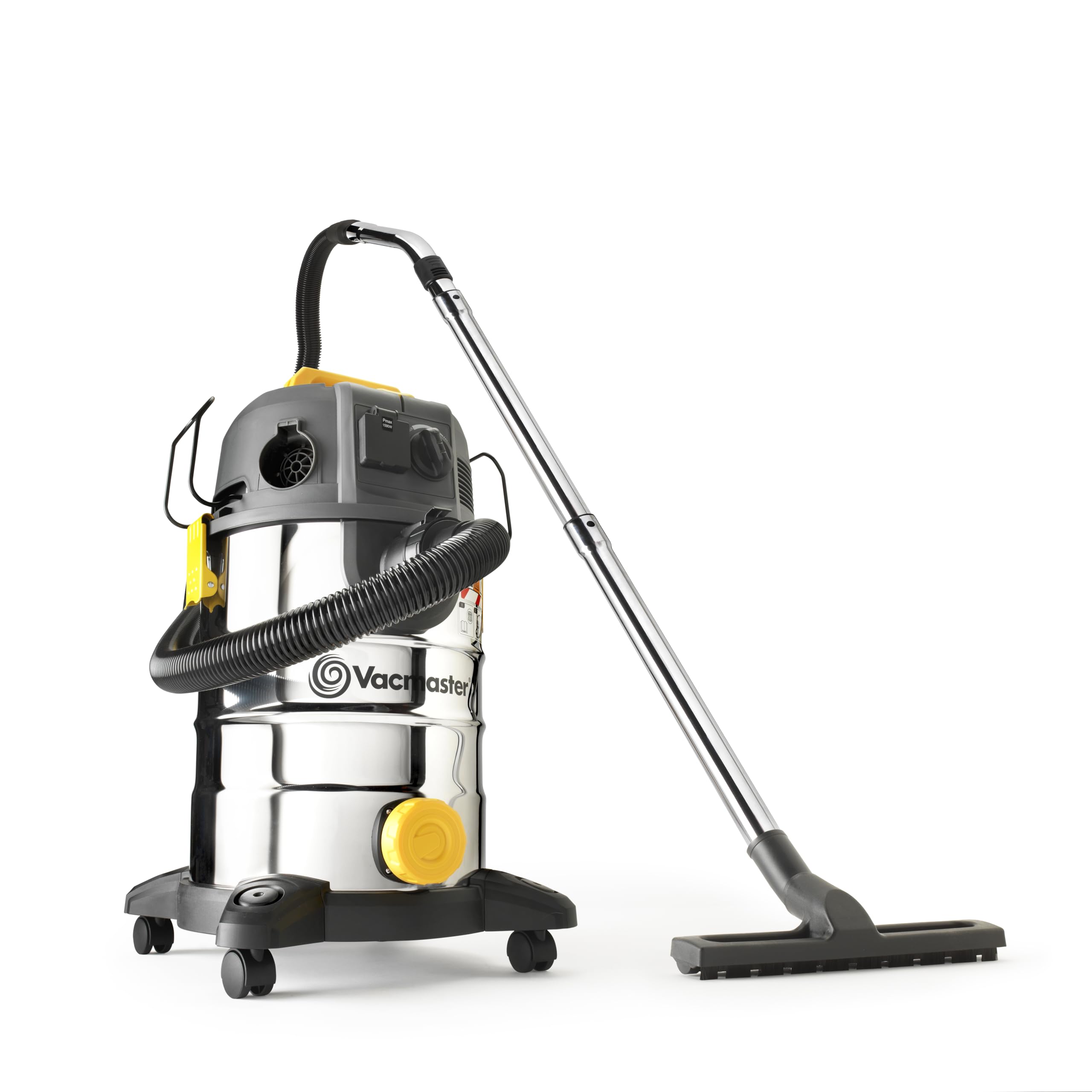 Wet & Dry Vacuum Cleaner 30L with Push Clean Filter. 240V L Class Industrial Dust Extractor. 1400W Motor, Power Take Off & HEPA 13 Filtration. For Commercial & Professional Use