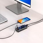 Powered USB Hub, atolla Upgraded Aluminum USB hub 3.0 Powered, USB Splitter 4 Port Super Speed USB 3.0 Extension + 1 Charging Port, with Independent on-Off Switch and 5V / 3A AC Adapter