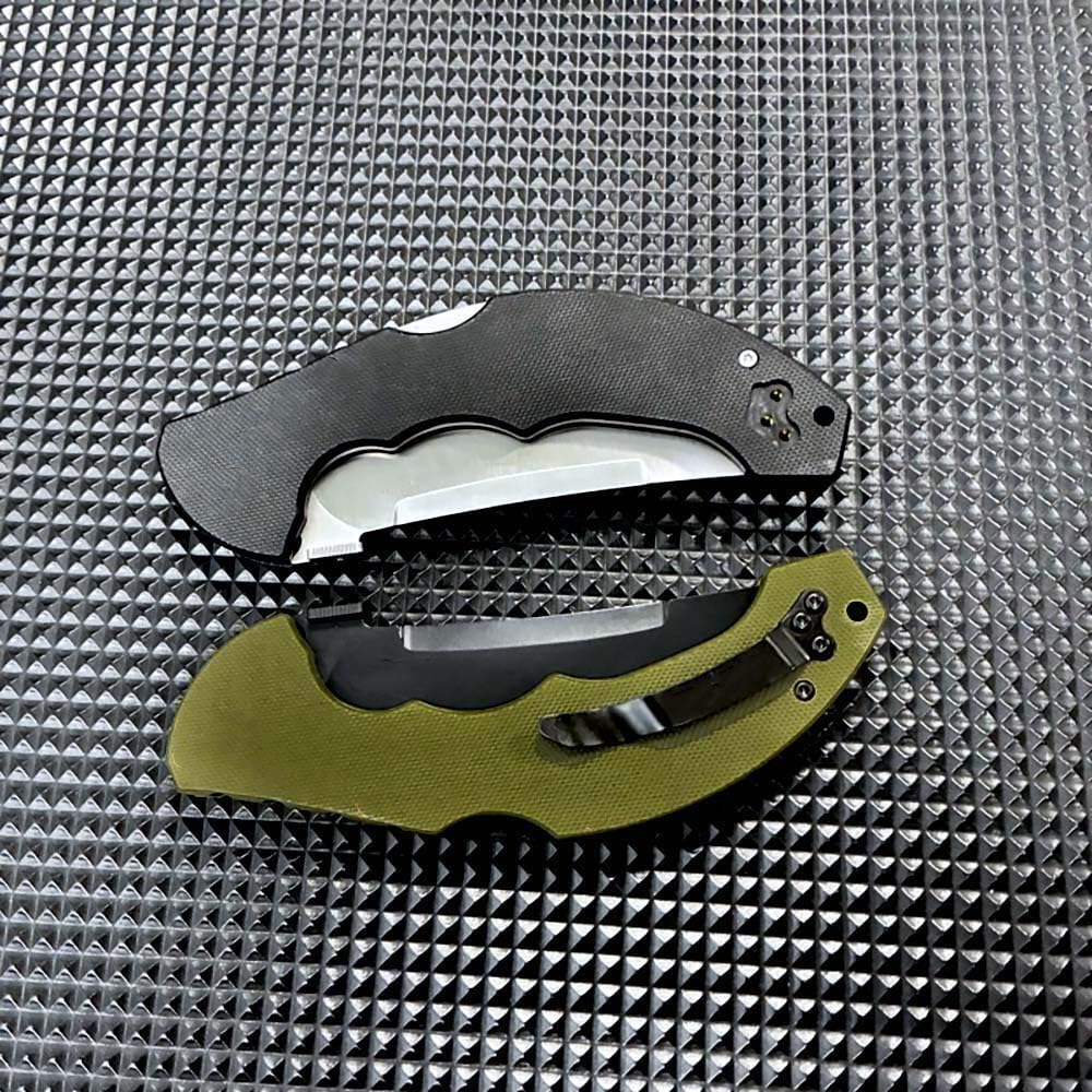 Klappmesser 9" schmales taschenmesser robust aus stahl S35vn & Grün G10, Outdoor Edc Messer, Klein Jagdmesser Survival, tragbare camping messer, Scharfes Einhandmesser mit clip, Geschenk für Männer