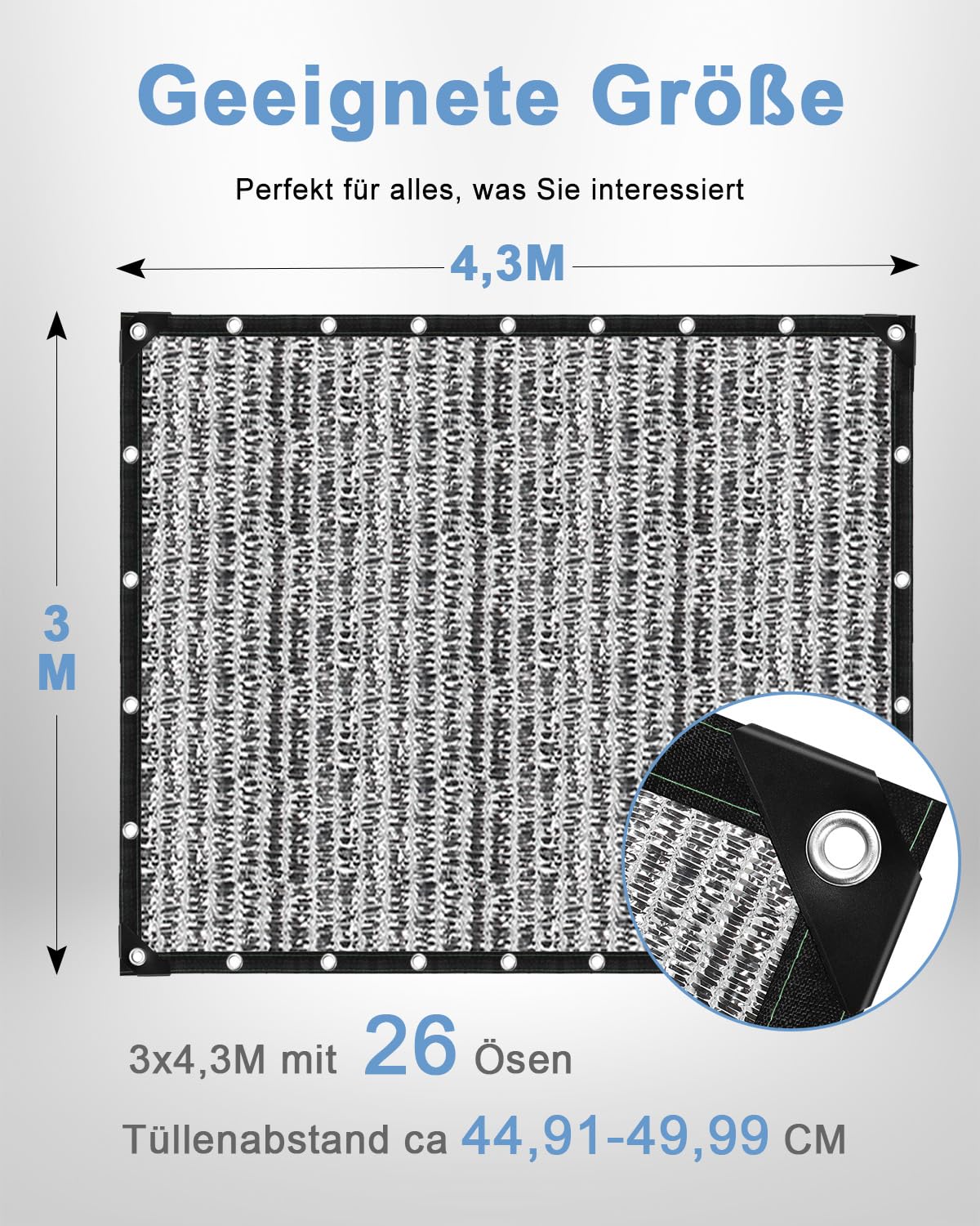 vensovo 70% Schattennetz Auto - 3x4,3m UV Alunetz Sonnenschutz Hitzeschutz für Car, Dogs