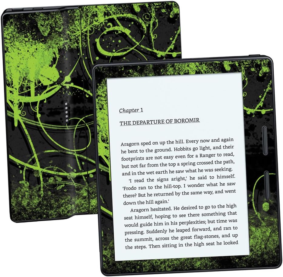 MightySkins Skin Compatible with Amazon Kindle Oasis 6" (8th Gen) - Green Distortion | Protective, Durable, and Unique Vinyl Decal wrap Cover | Easy to Apply, Remove | Made in The USA