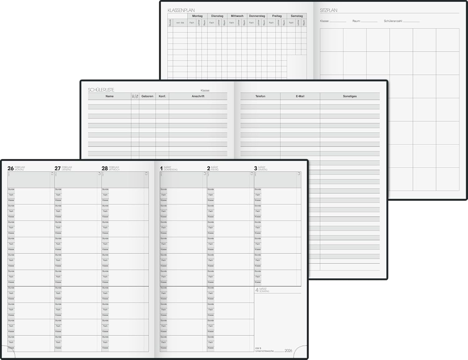 BRUNNEN Appointment & Lesson Planner 2025/2026 | A4, Plastic, Blue