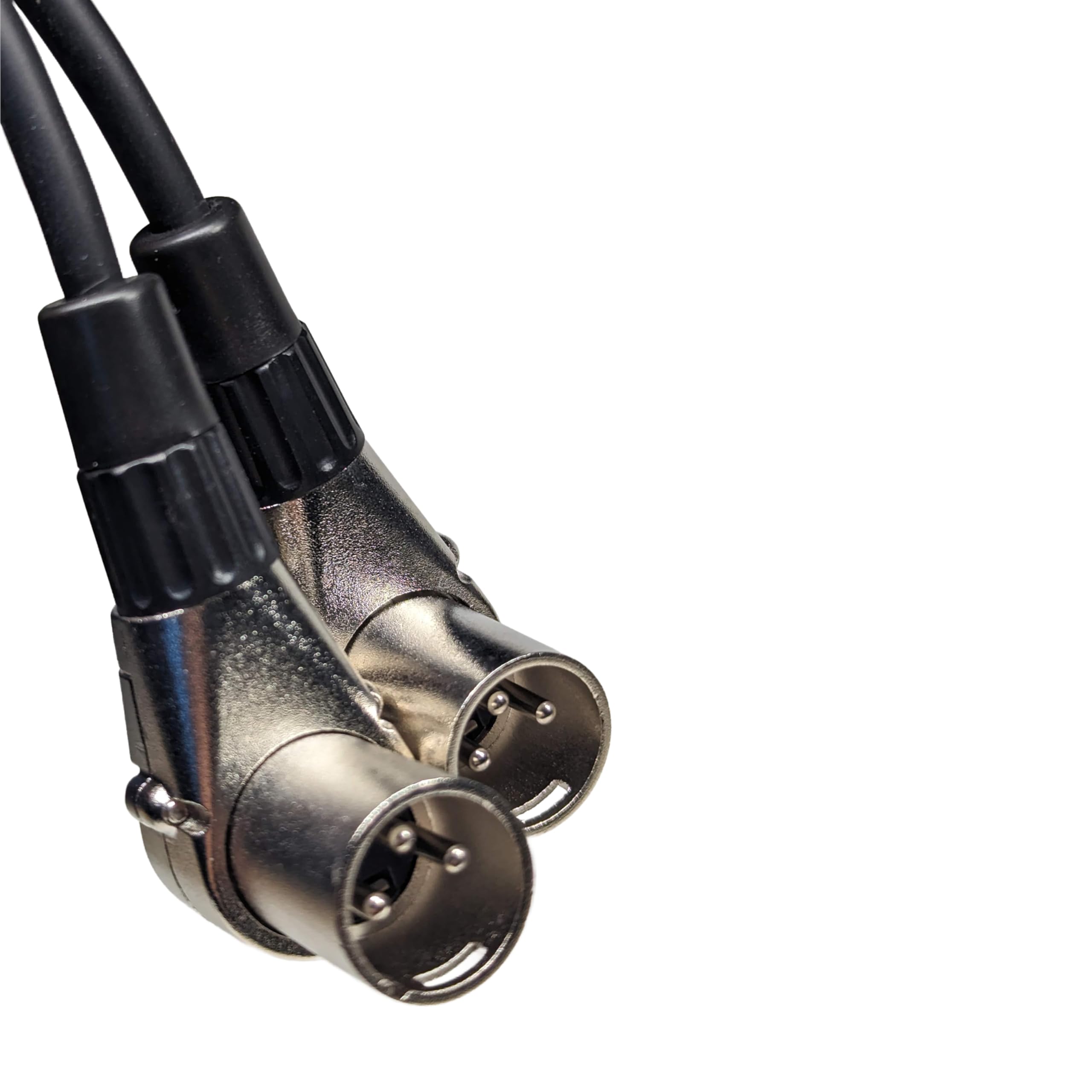 Cable XLR macho en ángulo recto a XLR hembra recto, 3 pines a 3 pines, paquete de 2, 3 pies