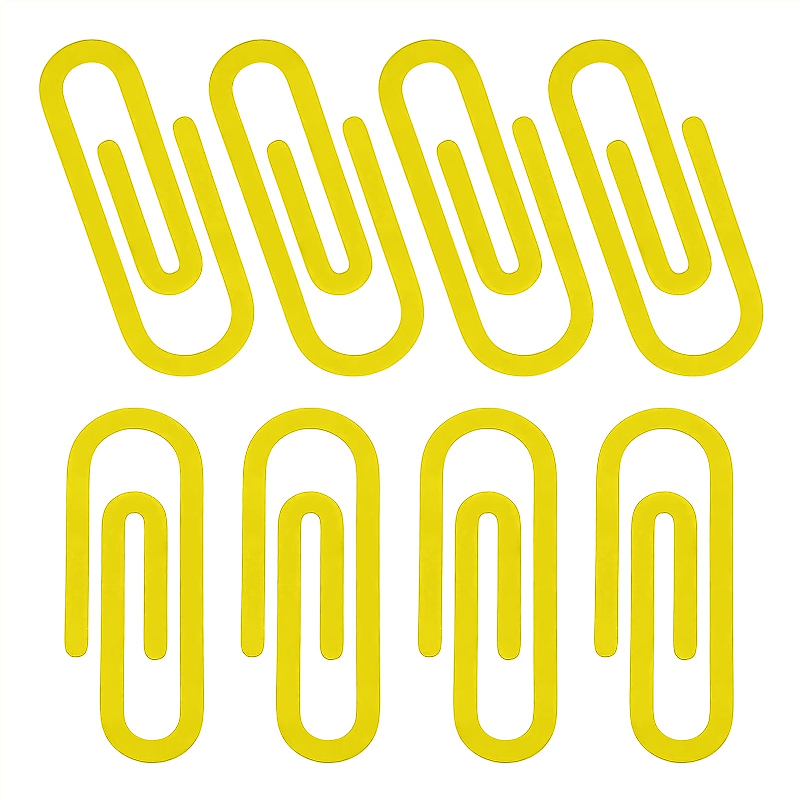 PATIKIL 2.8" Paper Clip Bookmarks, 8Pcs Metal Book Marks Page Markers Gift for Book Reading Notebook Document Office Teacher Reader, Yellow