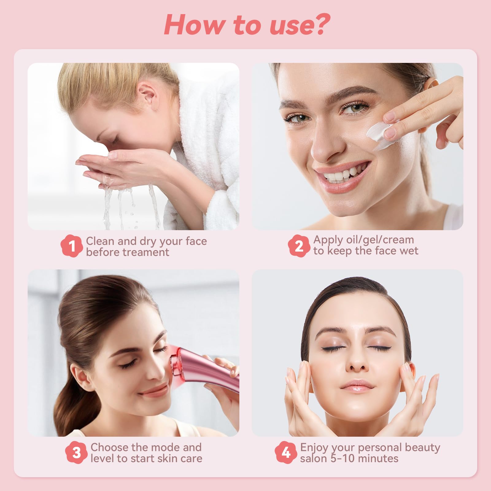 CARER SPARK Appareil Facial Radiofréquence Massager Facial anti-rides avec 3 Thérapies à la Lumière LED pour Réduire les Rides Raffermir la Peau et Lutter Contre le Vieillissement