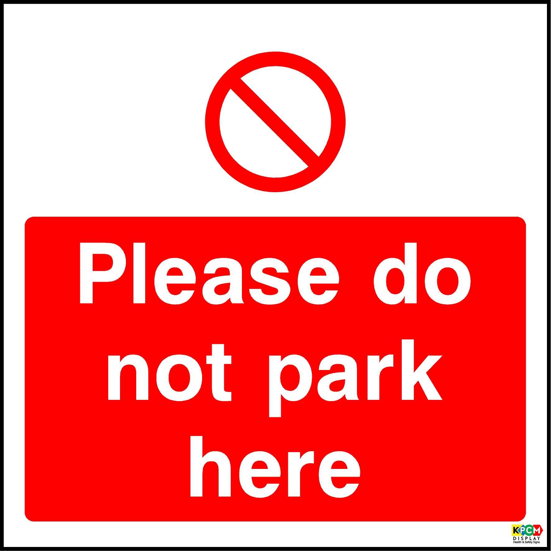 15cmx15cm Do Not Park Here (Self Adhesive Sticker Label Sign)