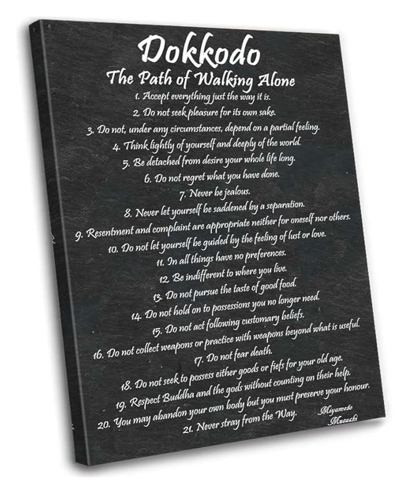 SSOPTMCB Philosophy Miyamoto Musashi Dokkodo 21 Principles Wall-Art Print Poster for Home Decor Bedroom Office(Unframed,16x24inch(40x60cm))