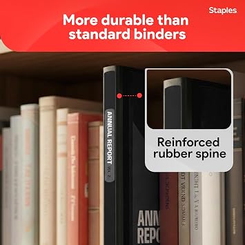 Staples Heavy-Duty 1.5-Inch D-Ring Binder, Black Large Capacity 3-Ring Binder, Holds Up to 400 Sheets for School & Office