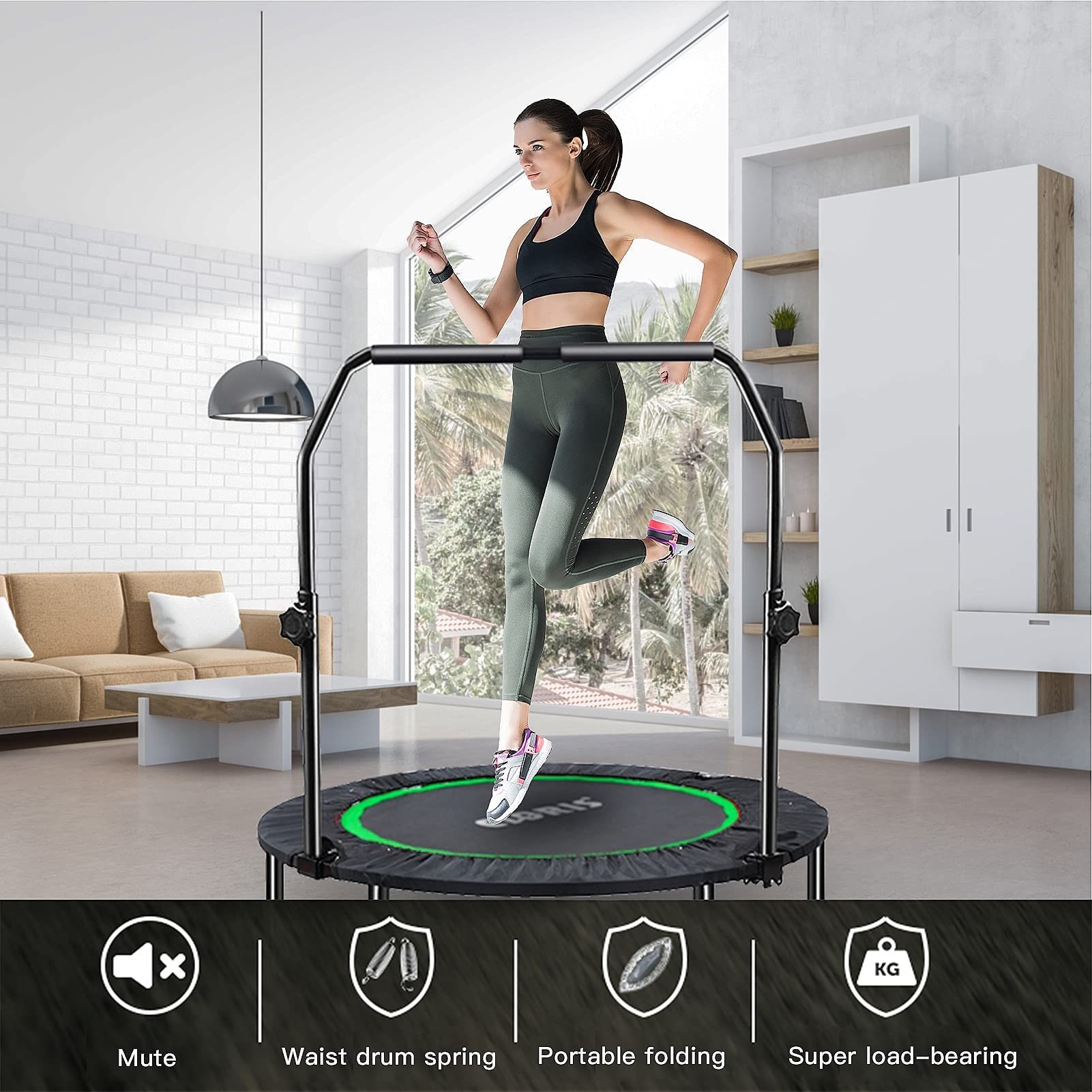 CLORIS 40" Foldable Fitness Trampoline Max Load 400 lb , Mini