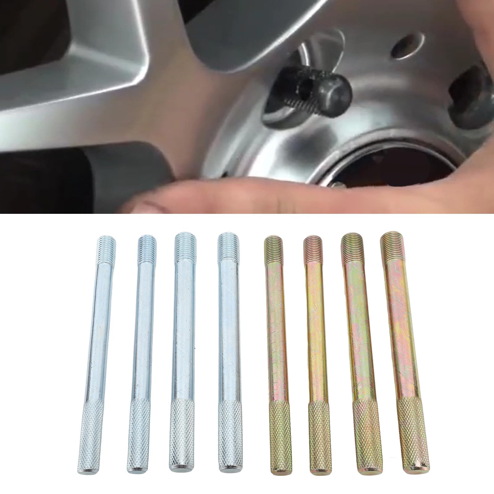 GOTOTOP Wheel Stud Alignment Pin, Steel Alloy Wheel Hanger Alignment Pin, Hub Fixing Rod, Changing Tires on Cars with Lug Bolts, Vehicle Tire Change Tool