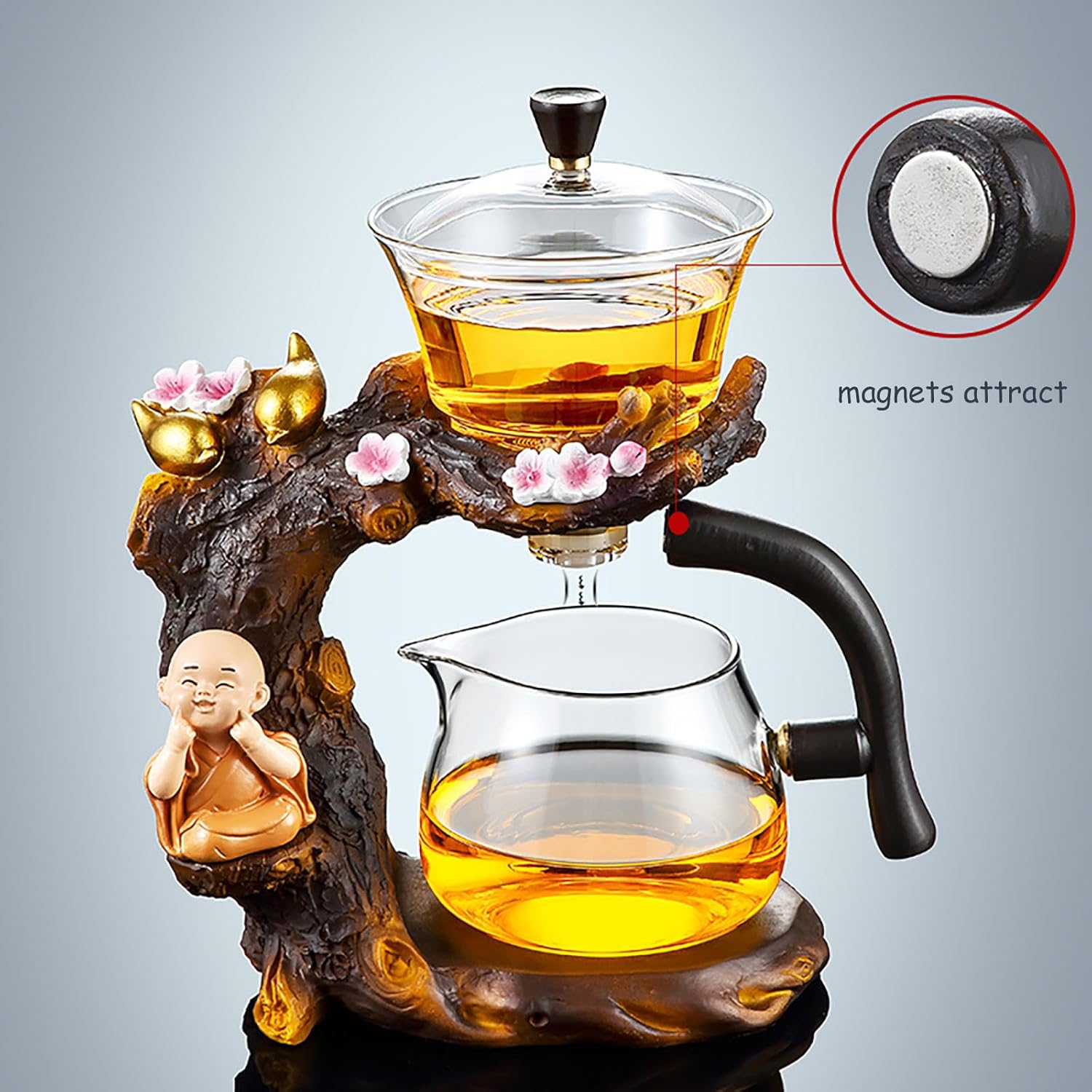 Glass Automatic Tea Set - Magnetic Lazy Kung Fu Tea Maker, Luxury Magic Teapot for Home Tea Brewing
