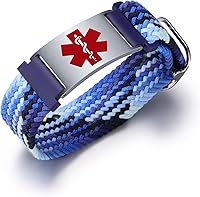 Vista 40 de Pulseras deportivas personalizadas de alerta médica para mujeres y hombres – Pulseras de identificación médica personalizadas con grabado gratuito