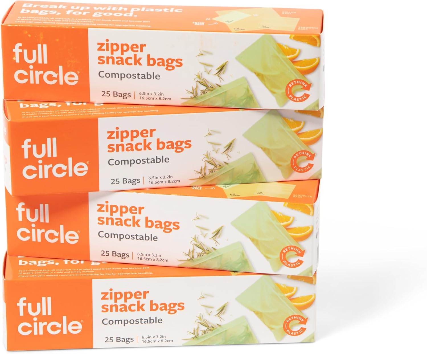 Full Circle, Compostable Snack Bags 100ct Health