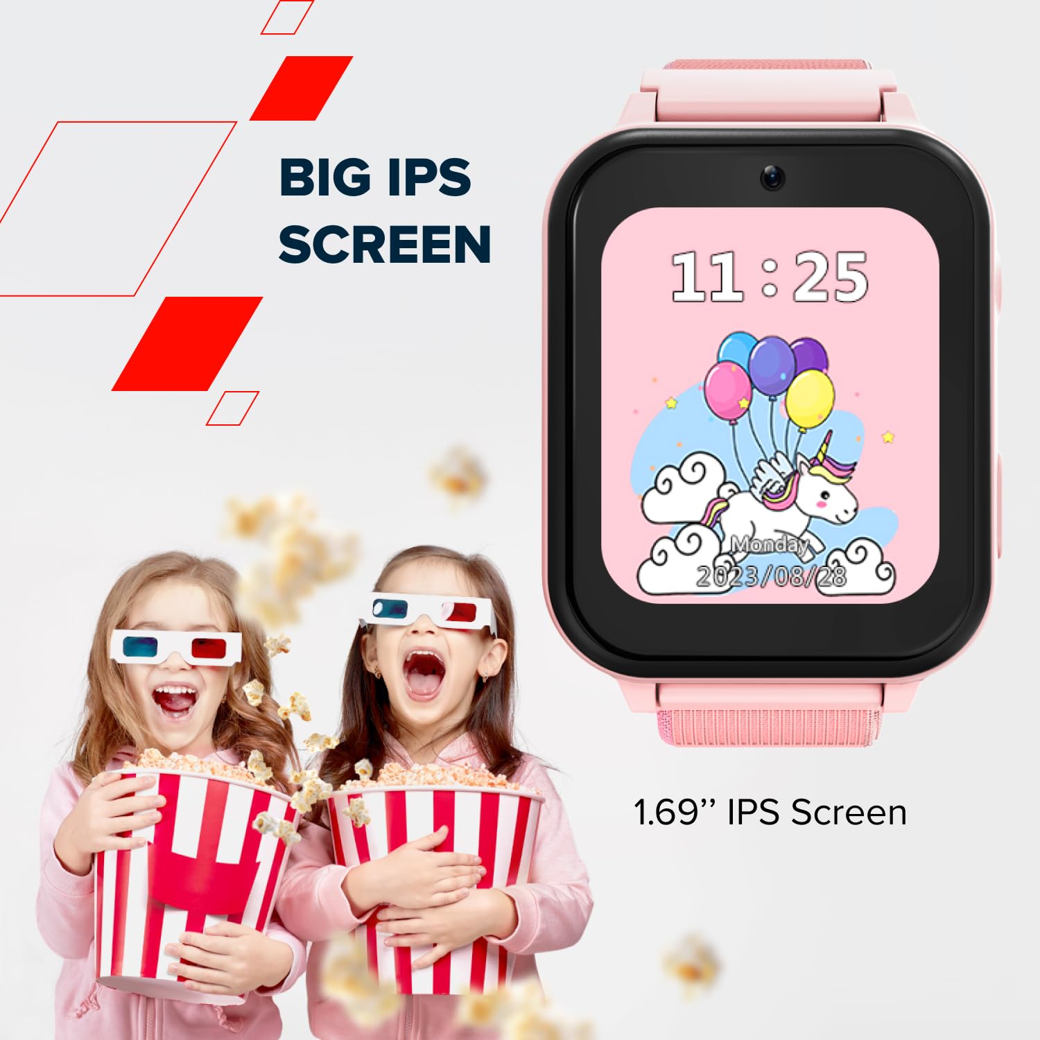 CANYON Alfie KW-37 Montre Intelligente pour Enfant avec écran IPS de 4,29 cm, Lecteur MP3, 16 Jeux, Appel SOS, Appareil Photo, SMS, Nano SIM, 512 Mo de mémoire, Vert