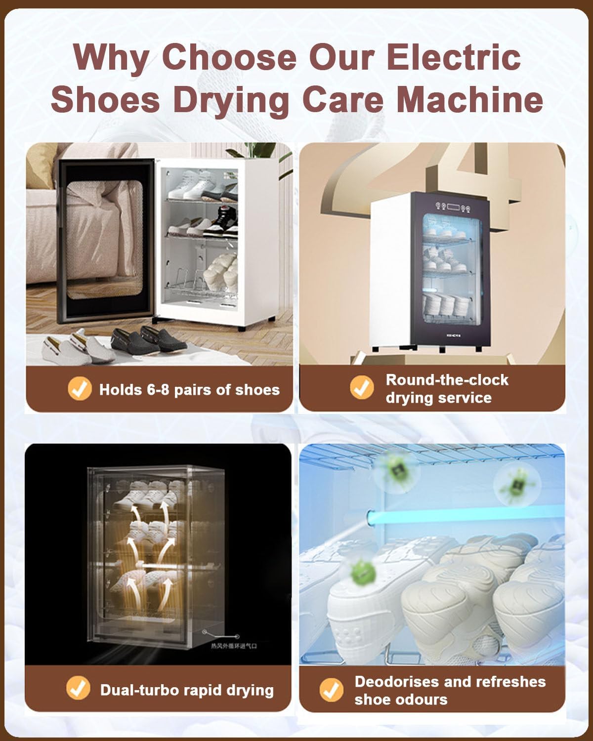 Electric Shoe Dryer & Boot Warmer, Automatic Footwear Drying Machine for Sneakers, Winter Boots & Canvas Shoes, Odor Eliminator, Moisture Control, Hands-Free Drying Solution