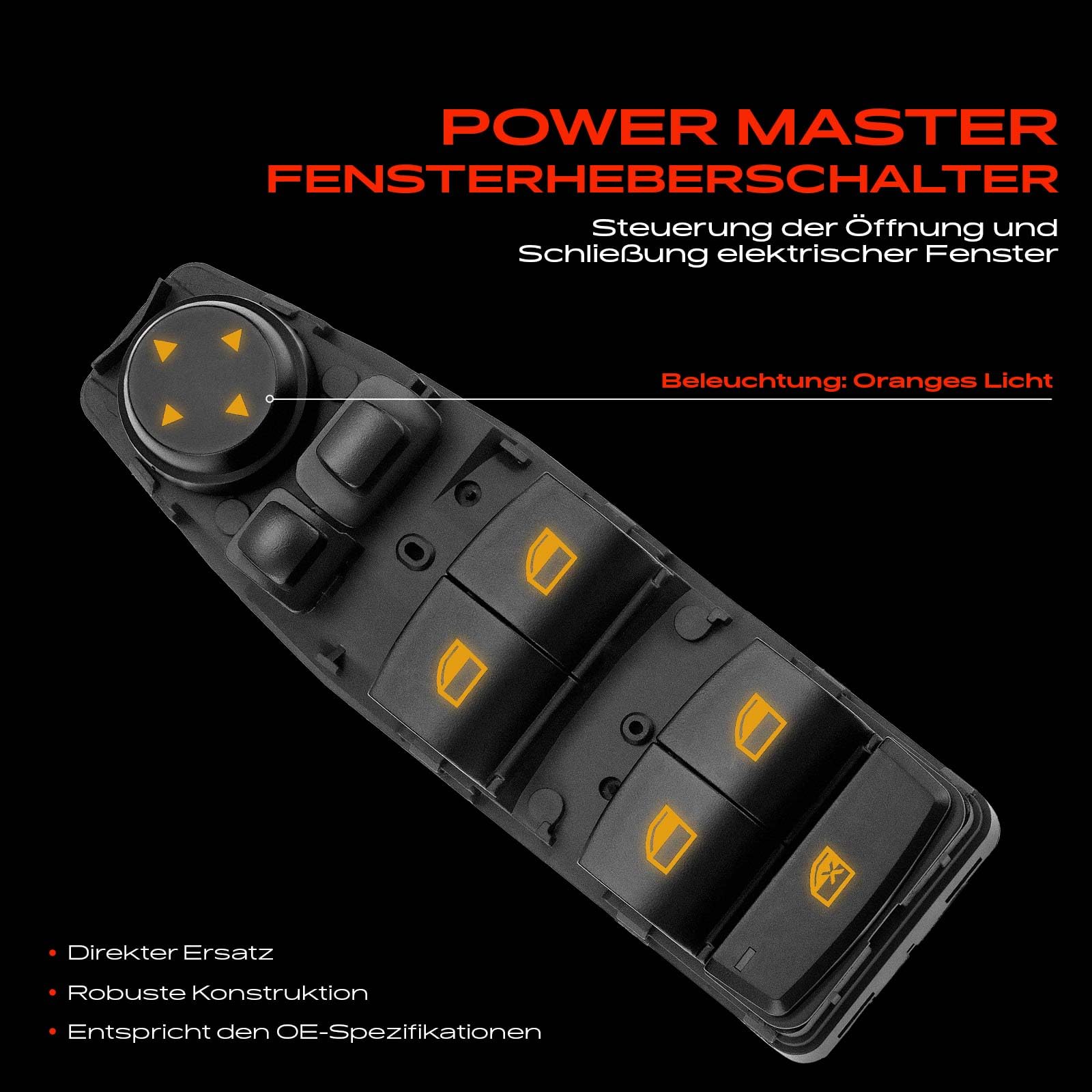 Fensterheber Schalter 3-Polig Vorne Links Kompatibel für 5er F10 F11 6er F06 X3 F25 2009-2018 61319238239