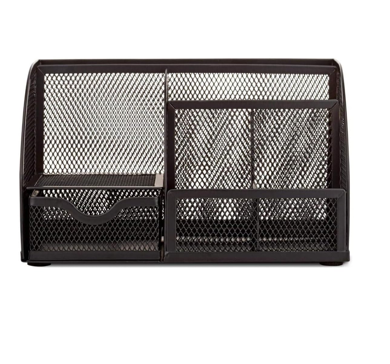 Porta Oggetti da Scrivania Organizer Da Scrivania In Rete Per Ufficio Con 7 Scomparti E 1 Cassetto Portapenne Da Scrivania Organizzatore Scrivania(Black)
