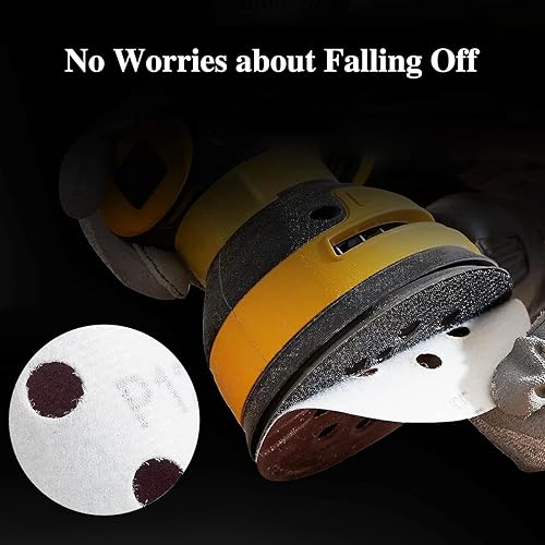 Miniatura 4 de Discos de lija de grano 40 de 6 pulgadas, 40 piezas de papel de lija de gancho y bucle de 6 agujeros, discos redondos de papel de arena de óxido de